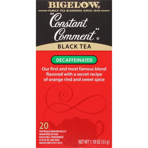 Bigelow Tea Decaffeinated Constant Comment Black Tea Bags, 20 Count