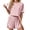 Pink White Stripe, variant on MINTREUS Womens Pajama Sets Striped Print Crew Neck Short Sleeve Tee and Side Split Shorts Lounge Set Cute Pj Sets