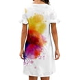 thumbnail image 2 of Innerwin Robe d'Été Swing pour Femmes Mini Robes Courtes Tunique Bohème Décontractée Robe T-Shirt Éclaboussures Aquarelle TG, 2 of 3