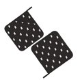 thumbnail image 3 of Kitchen Pot Holders Heat Resistant Oven Hot Pads With Hand Pockets And Hanging Loops For Baking Cooking 2 Pack 8'' X 8'' Black Christmas White Bears, 3 of 9