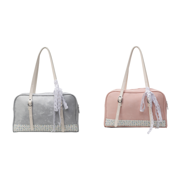 Bolso de patchwork floral Mujer Cuero de PU Niñas Al aire libre Diario Hombro Plata