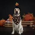 Halloween Pet Dog Bandana Set Pumpkin Design Cute Accessory For Small ...