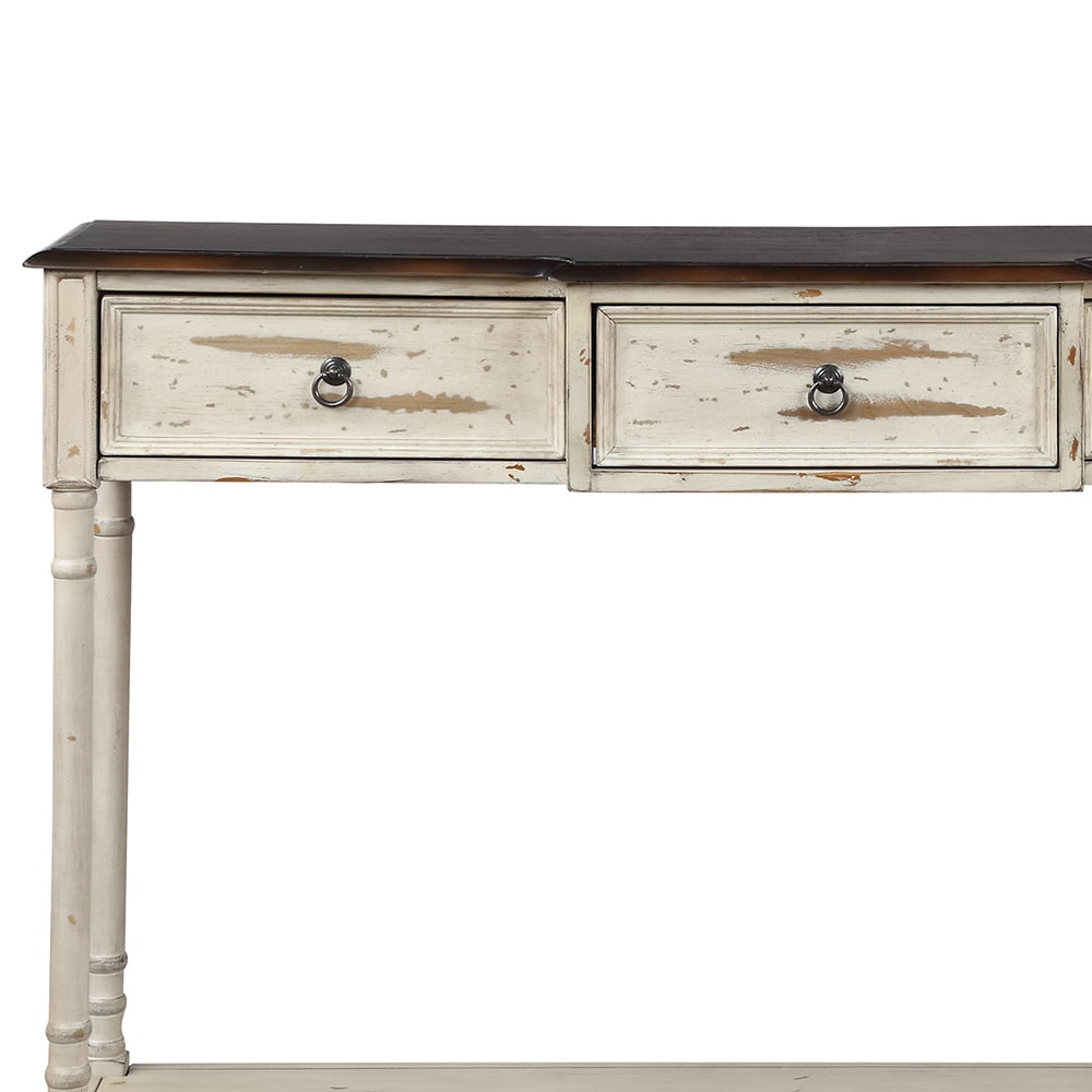 Lowestbest Exquisite Design Console Table, Luxurious Sofa Side Table with Drawers and Projecting Drawers, Beige Lowestbest Exquisite Design Console Table, Luxurious Sofa Side Table with Drawers and Projecting Drawers, Beige
