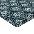 thumbnail image 2 of Ambesonne Damask Fitted Sheet, Floral Victorian, Twin Size, Grey White, 2 of 3