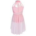 thumbnail image 2 of Xnihocha Women Girls Chiffon Lyrical Dance Dress Sleeveless Cutout Ballet Leotard with Wrap Skirt Pink 14, 2 of 6