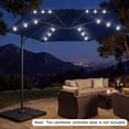 thumbnail image 3 of Costway 10 FT Patio Cantilever Umbrella Large Offset Hanging Umbrella with Solar LED Lights Navy Blue, 3 of 10