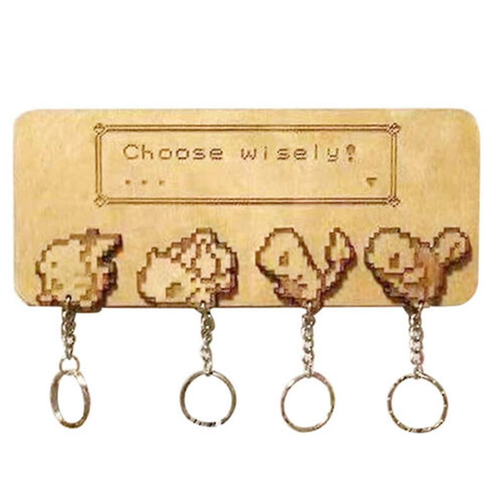 Wooden Key Holder Pokemon Keyrings Wall Mounted Key Chain Stand Home