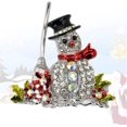 thumbnail image 1 of 1 broche de muñeco de nieve con diamantes de imitación para mujer, accesorio de disfraz, joyería para regalo rentable, 1 of 2