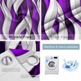 thumbnail image 4 of Purple White Moire Blackout Curtains for Bedroom/Living Room, Thermal Insulated Kitchen Curtains, Modern Abstract Art Grommet Darkening Window Treatment Drapes 42"x84"x2, 4 of 8