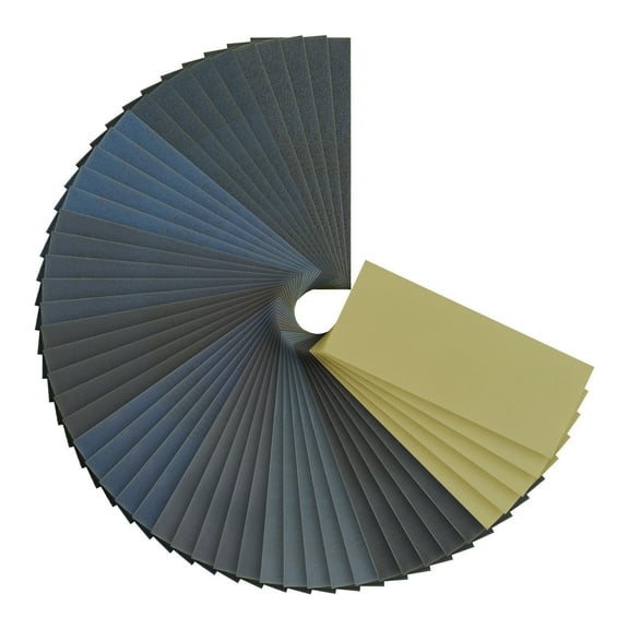 Dura-Gold Premium 50 Sheet Assorted 3-2/3" x 9" Wet or Dry Sandpaper, Grits 150, 220, 320, 400, 600, 800, 1000, 1500, 2000, 3000 (5 Ea) - Automotive Color Sanding Polishing, Woodworking, Block Sander