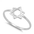 thumbnail image 4 of Star of David Religious Ring .925 Sterling Silver Band Jewelry Female Male Unisex Size 4, 4 of 4