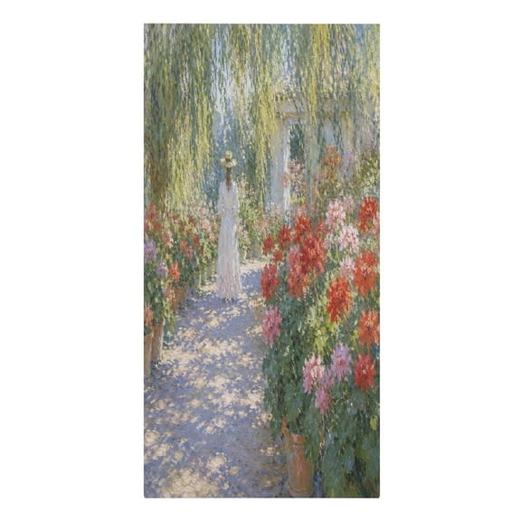 RKSupls Impressionist Garden Lady Geraniums Microfiber Beach Towel Absorbent Compact Towels for Swimming Pool Beach Travel Things for Vacation Essentials Adult Gift,61.4×30.3Inch