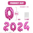 thumbnail image 3 of Printed Pink Aluminium Foil Party Balloons Decorations 5pcs 16" New Year Christmas Birthday Party Foil Party Balloons Mylar Foil Balloons, 3 of 7