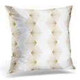 thumbnail image 1 of BOSDECO White Abstract Japanese Pattern Geometric Gold Pillowcase Pillow Cover Cushion Case 20x20 inch, 1 of 1