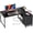 Black, variant on Amadwell 43 Inch L Shaped Desk with Power Outlets & Drawers, Reversible L-Shape Computer Desk