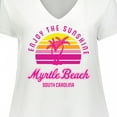 thumbnail image 4 of Inktastic Summer Enjoy the Sunshine Myrtle Beach South Carolina Pink Women's Plus Size V-Neck T-Shirt, 4 of 5