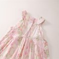 thumbnail image 5 of CUZIBR Toddler Girls Summer Sundress A-Line Classic Floral Peint Crewneck Pleated Tiered Dress Ruffles Sleeveless Holiday Party Wedding Dress Party Comfortable Dailywear Dresses,Pink,4-5 Years, 5 of 8