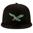 thumbnail image 2 of Men's New Era Black Philadelphia Eagles Throwback 9FIFTY Adjustable Snapback Hat, 2 of 4
