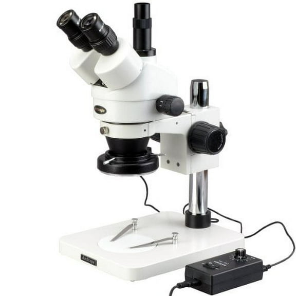 AmScope SM-1TSZ-144 Professional Trinocular Stereo Zoom Microscope, WH10x Eyepieces, 3.5X-90X Magnification, 0.7X-4.5X Z