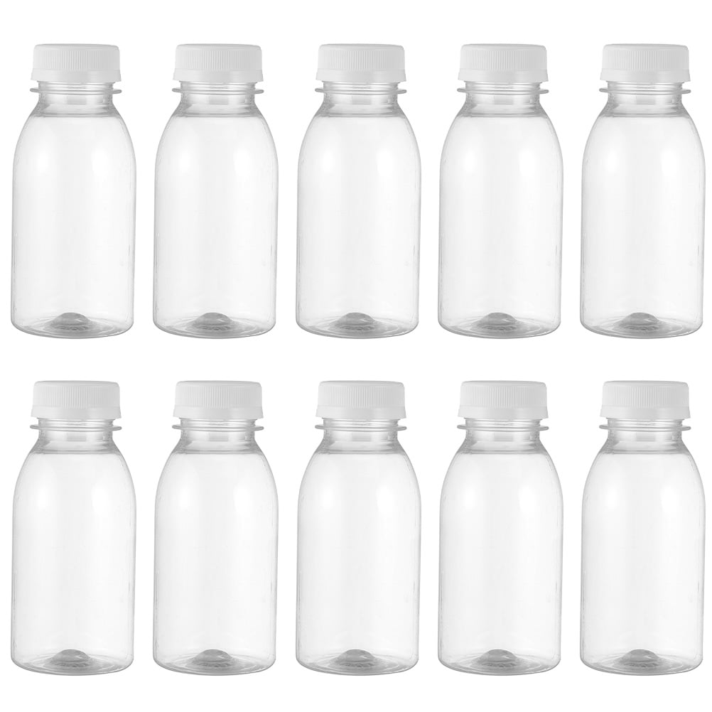 Masteelf 1 Set 10 Pcs 300ml Plastic Milk Bottles Beverage Storage Bottles (Transparent)