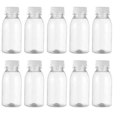

TINKSKY 10Pcs 350ML Transparent Plastic Milk Storage Bottles Beverage Drinking Bottles