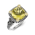 thumbnail image 2 of Sterling Silver 14k Yellow Gold 4.1 Lemon Quartz Vintage Ring Gem Wt- 4.1ct, 2 of 5