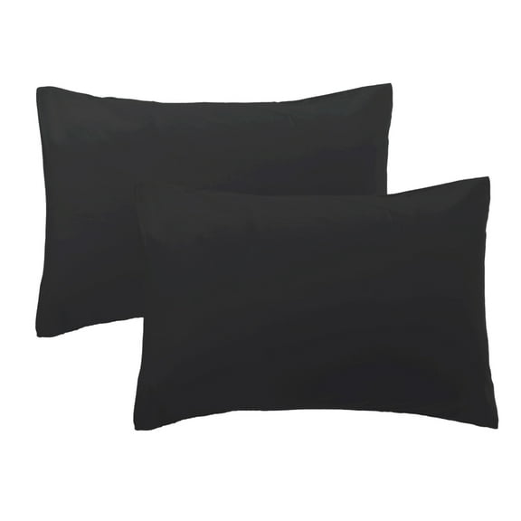 iMaylex Egyptian Cotton Zipper Pillowcases, Soft and Breathable Pillow Case, Set of 2, Black, Standard, 20" x 26"