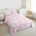 thumbnail image 3 of Feelyou Kawaii Angel Unicorn Queen Comforter Set, Cute Cartoon Animal Bedding Sets, Love Heart Rainbow Reversible Bedding Comforter Set, Lightweight Room Decor, 3-Piece, 3 of 8