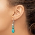 thumbnail image 3 of Auriga Fine Jewelry 925 Sterling Silver Turquoise, Grey and Green FWC Pearl Dangle Earrings for Women, 3 of 5