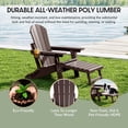 thumbnail image 5 of WestinTrends Malibu Folding Adjustable Adirondack Chair with Retractable Ottoman and Cup Holder, Dark Brown, 5 of 13