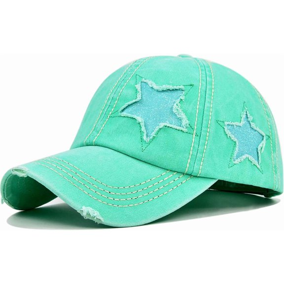 CoCoMangos Ponytail Baseball Cap for Women High Messy Bun Caps Washed Cotton Hats