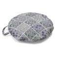 thumbnail image 1 of Natural Round Floor Cushion with Handle, Botanical Theme Floral Ornaments Inside Rhombus Shapes Along Flowers and Leaves, Decorative Pillow for Living Room & Dorms, 18" Round, Multicolor, by Ambesonne, 1 of 4