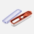 thumbnail image 3 of Linen Chest On-the-go Cutlery, 4 Pieces - Terra Cotta, 3 of 3