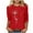Red, variant on Teissuly Women's Fashion Printed T-shirt 3/4 Sleeves Blouse Round Neck Casual Tops