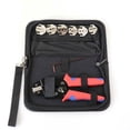 thumbnail image 4 of TFixol Kit d'Outils de Sertissage à Cliquet Réglable avec Matrices Interchangeables pour Divers Terminaux, Construction en Acier au Carbone, Design Noir et Jaune, Inclut 6 Matrices et Sac à Outils, 4 of 6