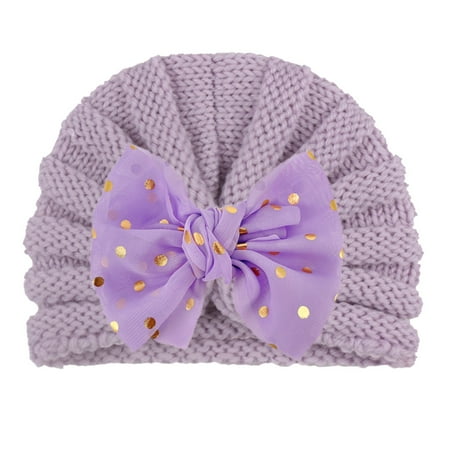 

Relanfenk Baby Hats Kids Boys Girls Beanie Bowknot Elastics Turban Cap Hat