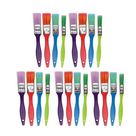 20Pcs Children Paint Brush Colorful Nylon Bristle Paint Brush for Kid Student Oil Acrylics Watercolor Gouache Painting