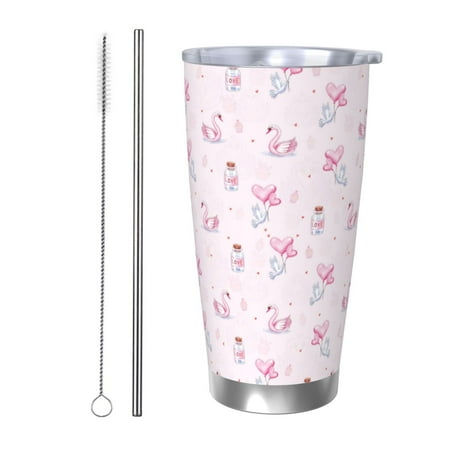 

Logiee Valentine s Day Print 20OZ Car Cup with Lid Stainless Steel Vacuum Insulated Double Wall Travel Tumbler Durable Insulated Coffee Mug Thermal Cup with Straw-Straw Two-piece Set