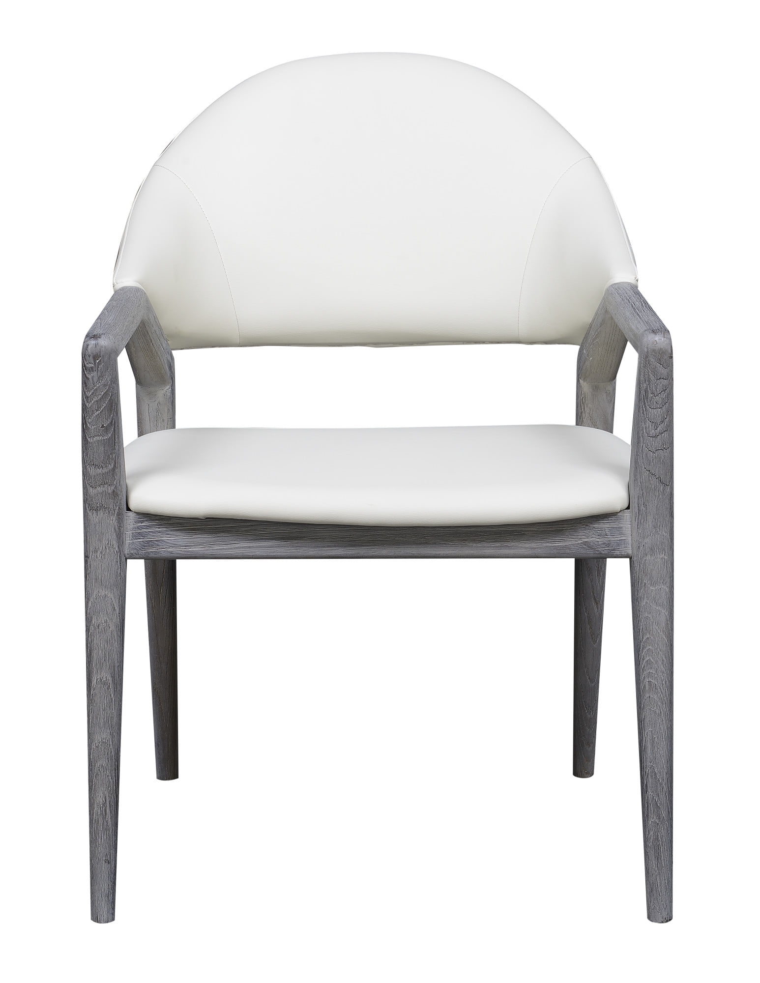 Emerald Home Carrera Slate Gray And Platinum White Dining Arm Chair With Faux Leather Upholstery And Curved Wood Frame Walmart Com Walmart Com