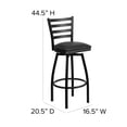 thumbnail image 5 of Flash Furniture Hercules Series Commercial Grade Metal Ladder Back Swivel Barstool, Black, 5 of 11