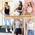 thumbnail image 5 of Vaslanda Summer Women's Slim-Fit Tank Tops with Built in Bra Scoop Neck Casual Sleeveless Shirts S-3XL, 5 of 6