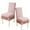 Pink, variant on Djiypn 2 Packs Square Jacquard Dining Chair Slipcover with Skirt, Kitchen Chair Furniture Protector Stretch Chair Covers for Dining Room, Restaurant, Kitchen, Party (Pink)