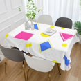 thumbnail image 2 of Yayeee Tablecloths 60" x 60" Rectangle Wrinkle Resistant Party Table Cover, Yellow Retro Round, 2 of 8