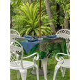 thumbnail image 3 of Outdoor Tablecloth with Umbrella Hole for Patio/Picnic/Party/Camping, Tropical Leaves Waterproof Table Cloth Round Cover Washable, Summer Botanical Monstera Leaf Wooden Brown (Dia 54"), 3 of 8