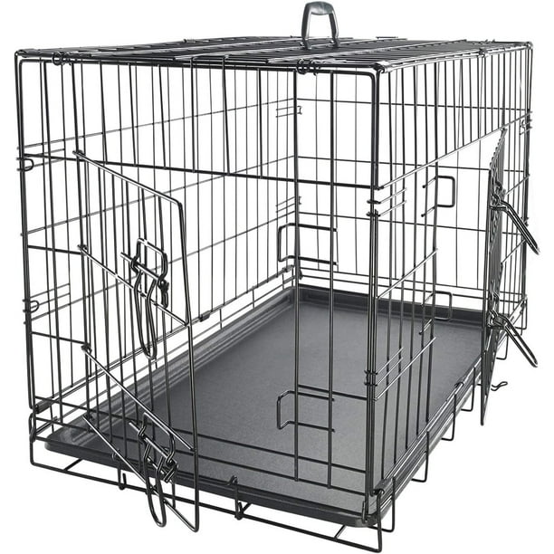 Paws & Pals Dog Crate with Tray and Double Door (30inch) (Medium