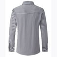 thumbnail image 3 of ZCFZJW Mens Formal Dress Shirts Striped Business Casual Slim Fit Long Sleeve Cotton Collared Shirts for Men with Chest Pockets L, 3 of 8
