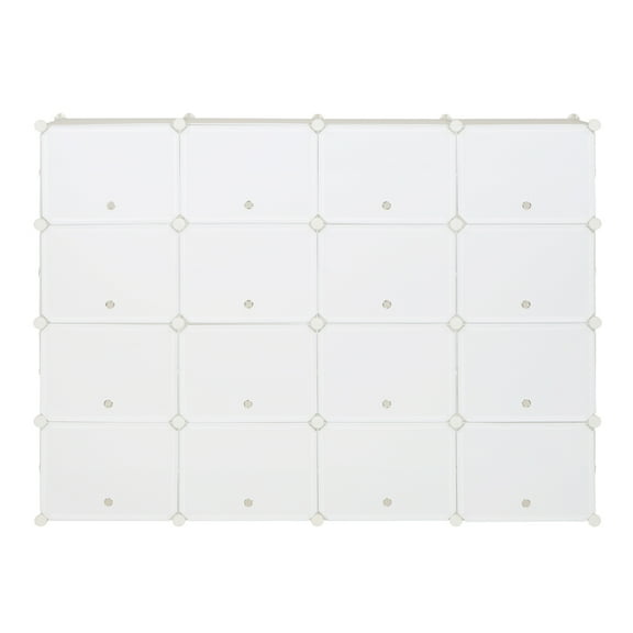 Hassch 8-Tier Portable 64 Pair Shoe Rack Organizer 32 Grids Tower Shelf Storage Cabinet Stand Expandable For Heels, Boots, Slippers, White