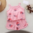 thumbnail image 2 of mgoYE Baby Girl Clothes 2-3 Years Baby Girl Summer Clothes Cute Dress Smocked Sleeveless Tops Shorts Outfits Toddler Bloomers Princess Outfit Set Pink, 2 of 6