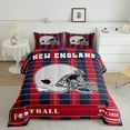 thumbnail image 2 of Erosebridal Rugby Sport Bedding Sets Full with Comforter,New Encland Duvet Insert,American Football City Comforter Sets Full Size,Ultra Soft Room Decor Reversible,3pcs, 2 of 7