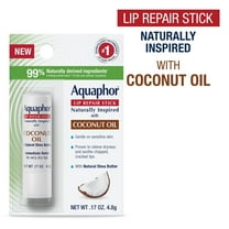 Aquaphor Naturally Inspired Lip Repair Stick, Lip Balm with Coconut Oil, 0.17 oz Stick